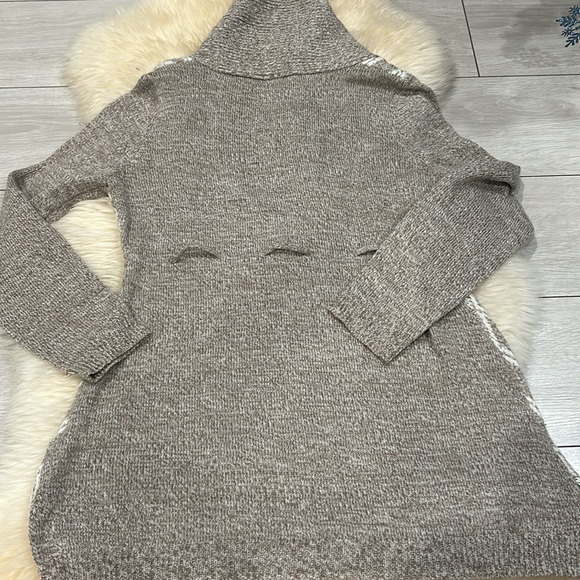 Derek Heart Maternity Brown/White Cowl Neck Sweater with Front Ties Size Large - Picture 7 of 7